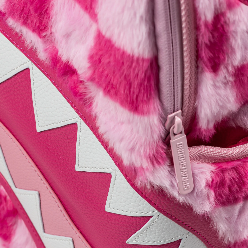 Sprayground Pink Fur Check Backpack